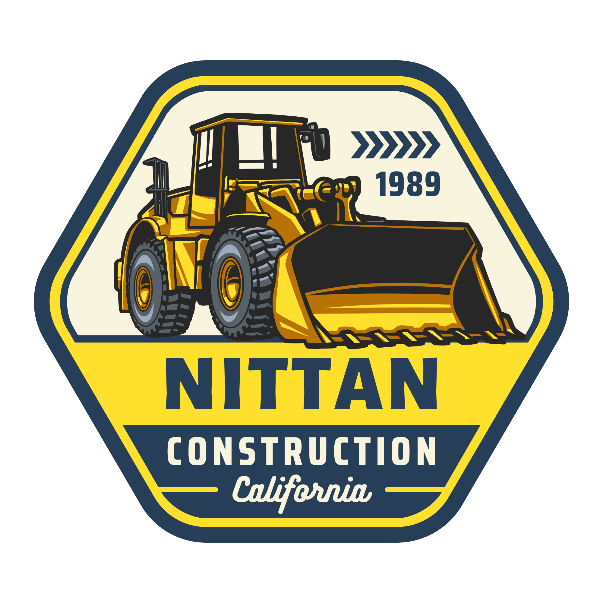 Construction company badge before and after vectorizing before