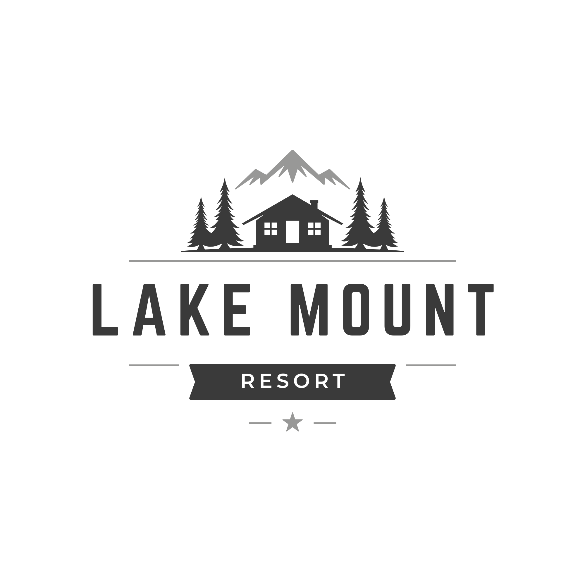Lake Mount Resort logo before and after vectorizing before